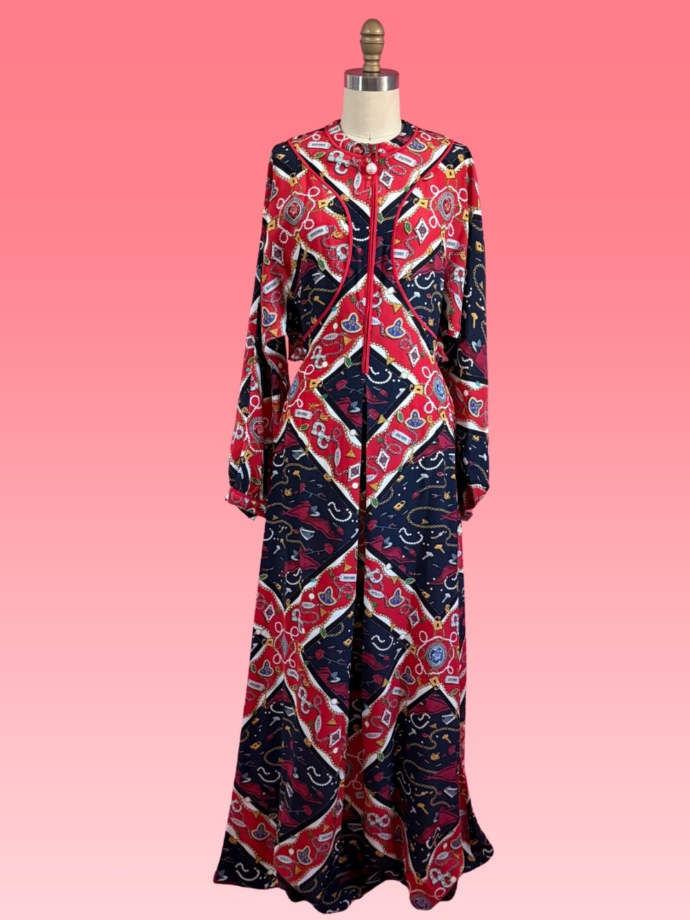Opening Cermony x Sisters Jaw Dropping 100% SILK Whimsy Dolman Sleeve Maxi Dress